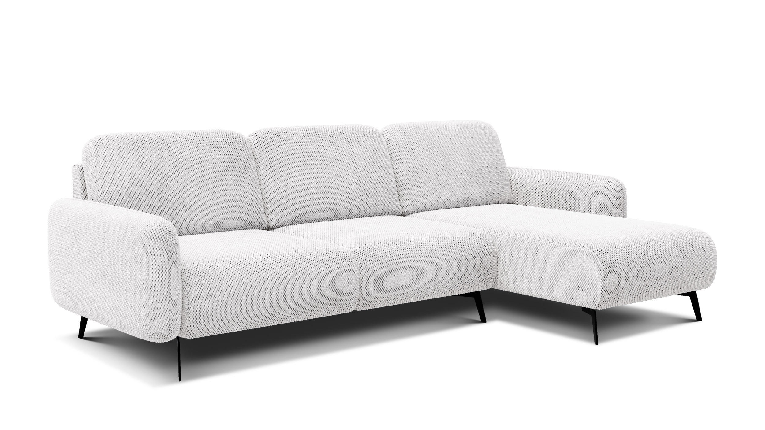 ECKSOFA FEBE 4-Sitzer rechts, creme - Creme/Schwarz, Holz/Textil (264/157cm) - Courtois Laville