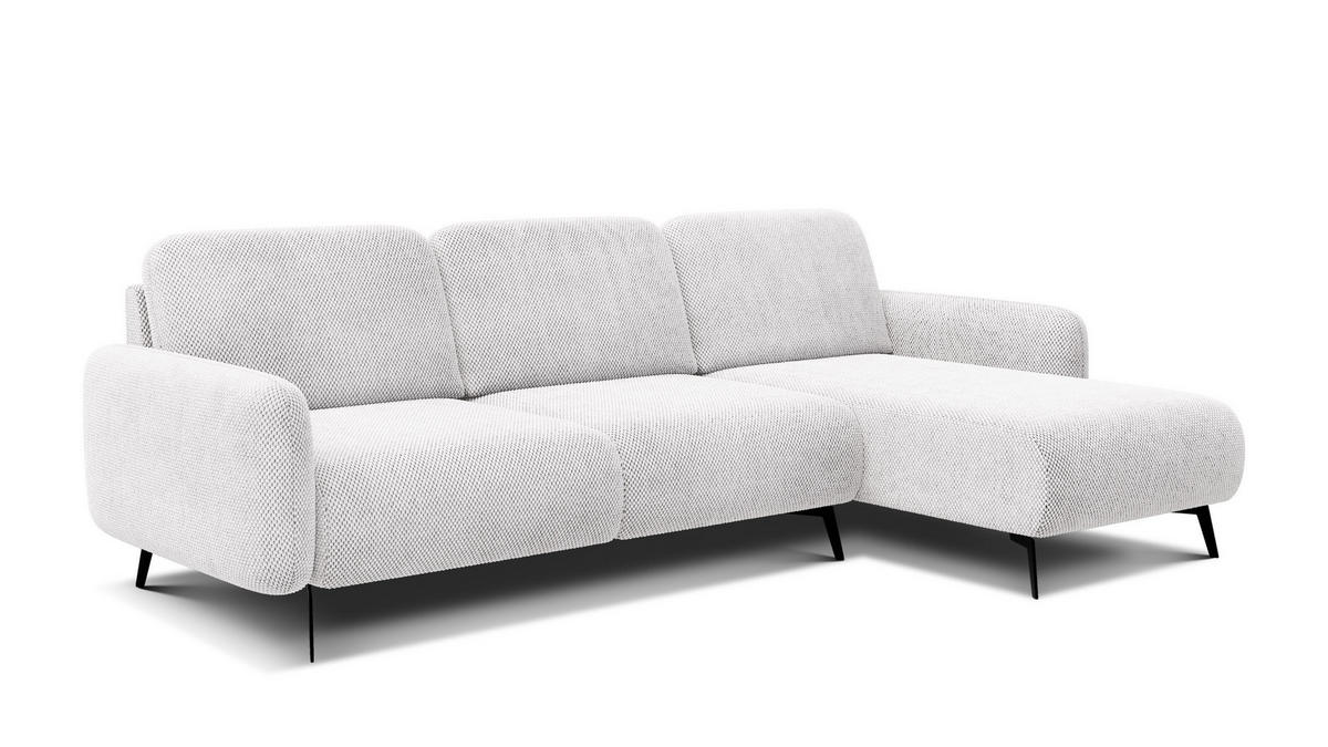 ECKSOFA FEBE 4-Sitzer rechts, creme - Creme/Schwarz, Holz/Textil (264/157cm) - Courtois Laville
