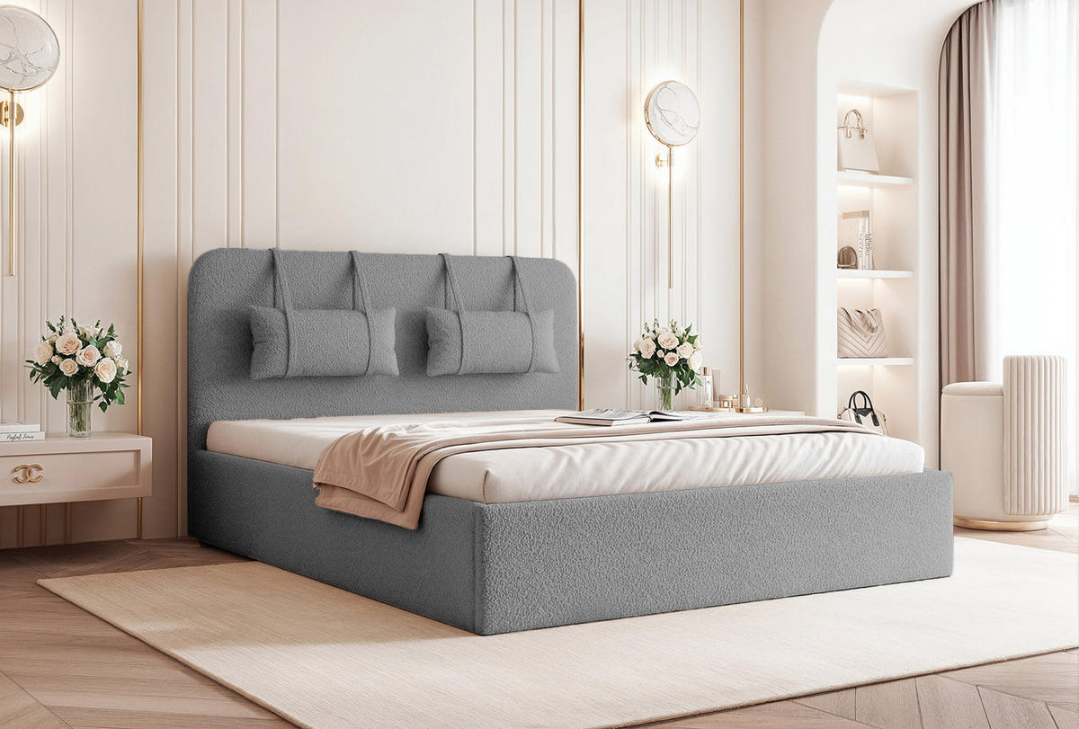 POLSTERBETT Lexal 140x200 cm, Anthrazit - Anthrazit, Textil (200/140cm) - Fedve