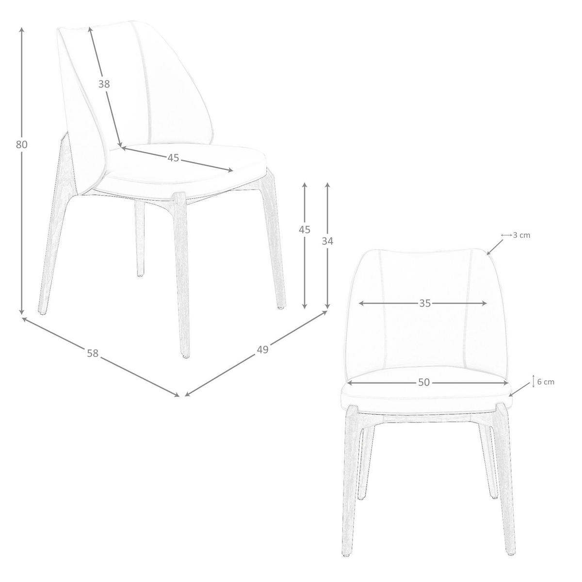 STUHL Stuhl aus cremefarbenem Kunstleder 49/58/80 cm - Beige/Walnussfarben, Leder/Holz (49/80/58cm) - ANGEL CERDA