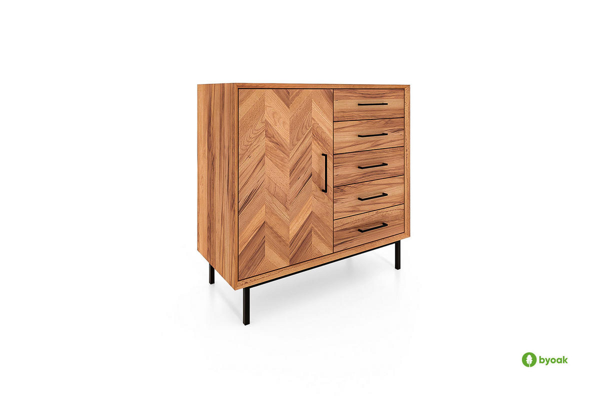 KOMMODE HOCH LEON Kernbuche - Kernbuche, Holz (97/95/45cm) - byoak