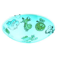 LED DECKENLEUCHTE KIDDY Glas Bunt - Multicolor, Glas (30/30/6.5cm) - Globo Lighting