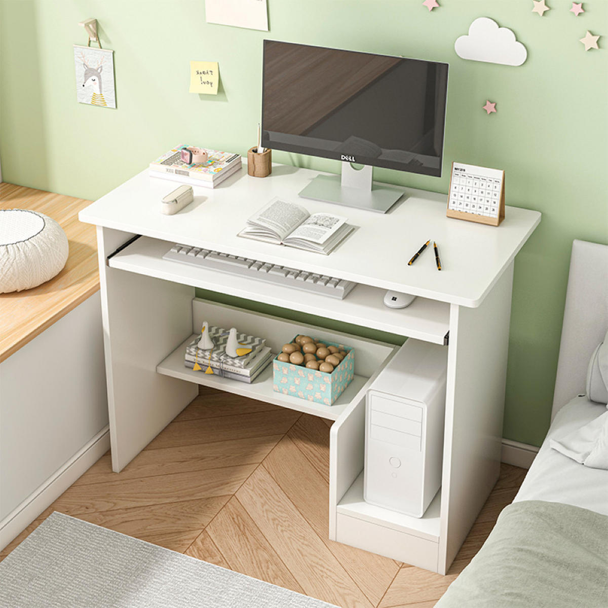 COMPUTERTISCH Weiß 80/40/74 cm - Weiß, Holzwerkstoff (40/80/74cm) - MUVU