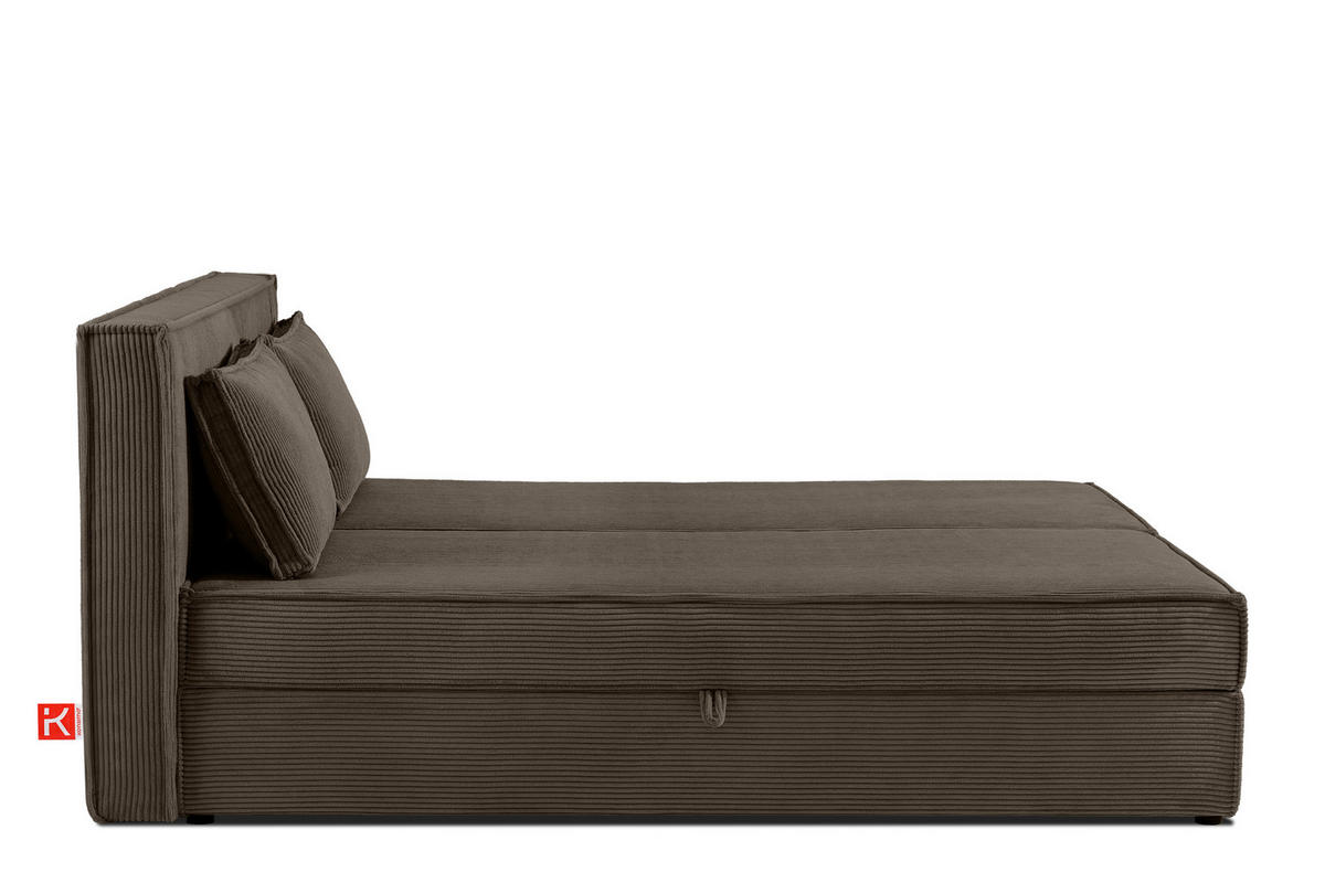BOXSPRINGBETT ROTI mit Stauraum, braun - Schwarz/Braun, Holz/Holzwerkstoff (180/200cm) - KONSIMO®