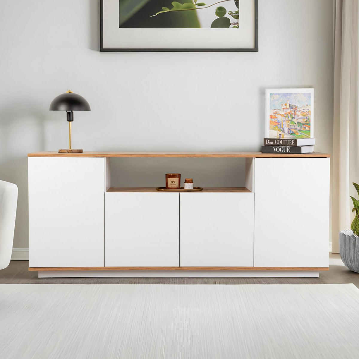 BUFFETSCHRANK arista weiss - Weiß, Holz (44/75/180cm) - Habitat Garten