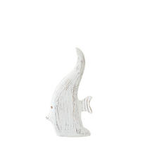 DEKOOBJEKT FISCH ANTIK Weiß - Weiß, Holz (6/37/19.5cm) - J-Line