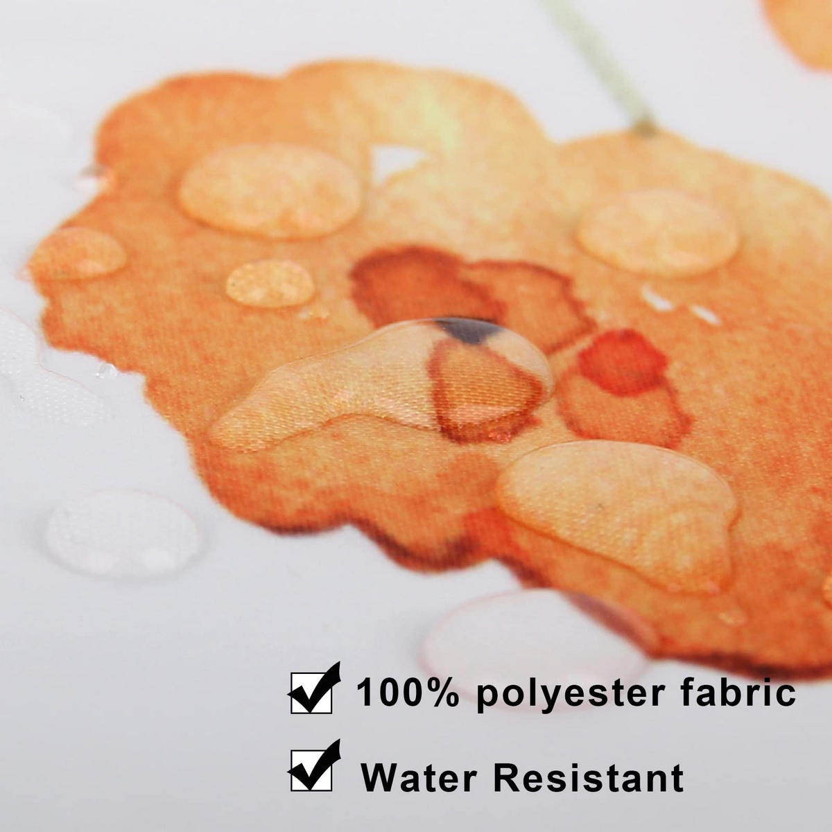 DUSCHVORHANG Blumen und Pflanzen Muster Polyester wasserabweisend waschbar mit Ringen - Weiß, Textil (180/200cm) - MCBOSON