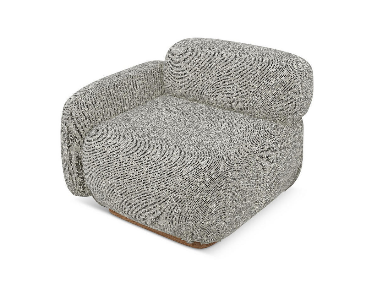SOFAELEMENT Links Strukturstoff Stoff Beige - Beige/Braun, Holz/Textil (95/73/95cm) - Makamii