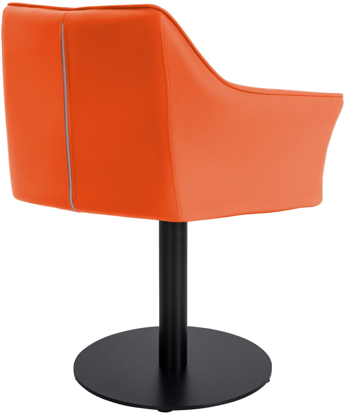 SESSEL Lederlook orange - Schwarz/Orange, Textil/Metall (64/75/48cm) - CLP