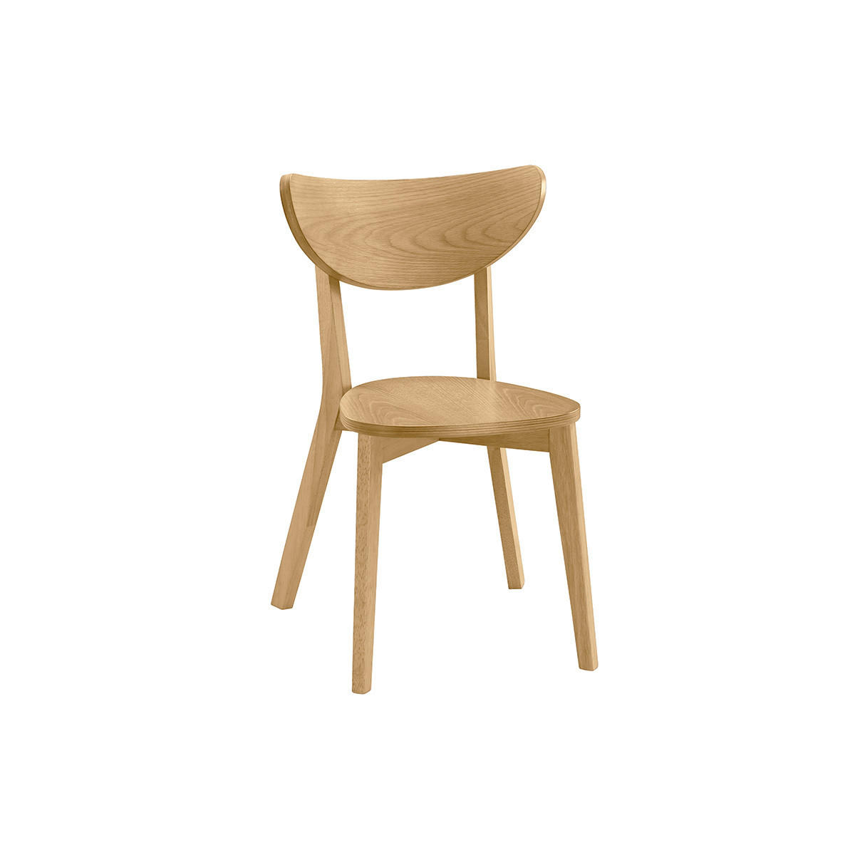 STÜHLE Design Eiche LEENA (2er-Set) - Eiche Bianco, Holz (54.5/80/50cm) - Miliboo