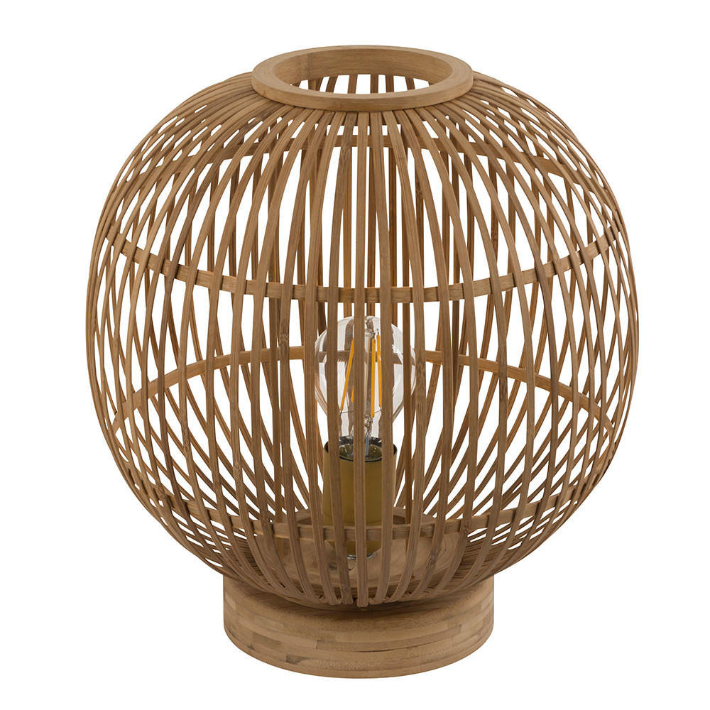 LED TISCHLEUCHTE Hildegard Braun Bambus - Braun, Holz (30/30/33.5cm) - Globo Lighting