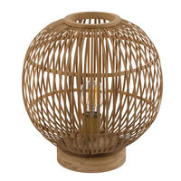 LED TISCHLEUCHTE Hildegard Braun Bambus - Braun, Holz (30/30/33.5cm) - Globo Lighting