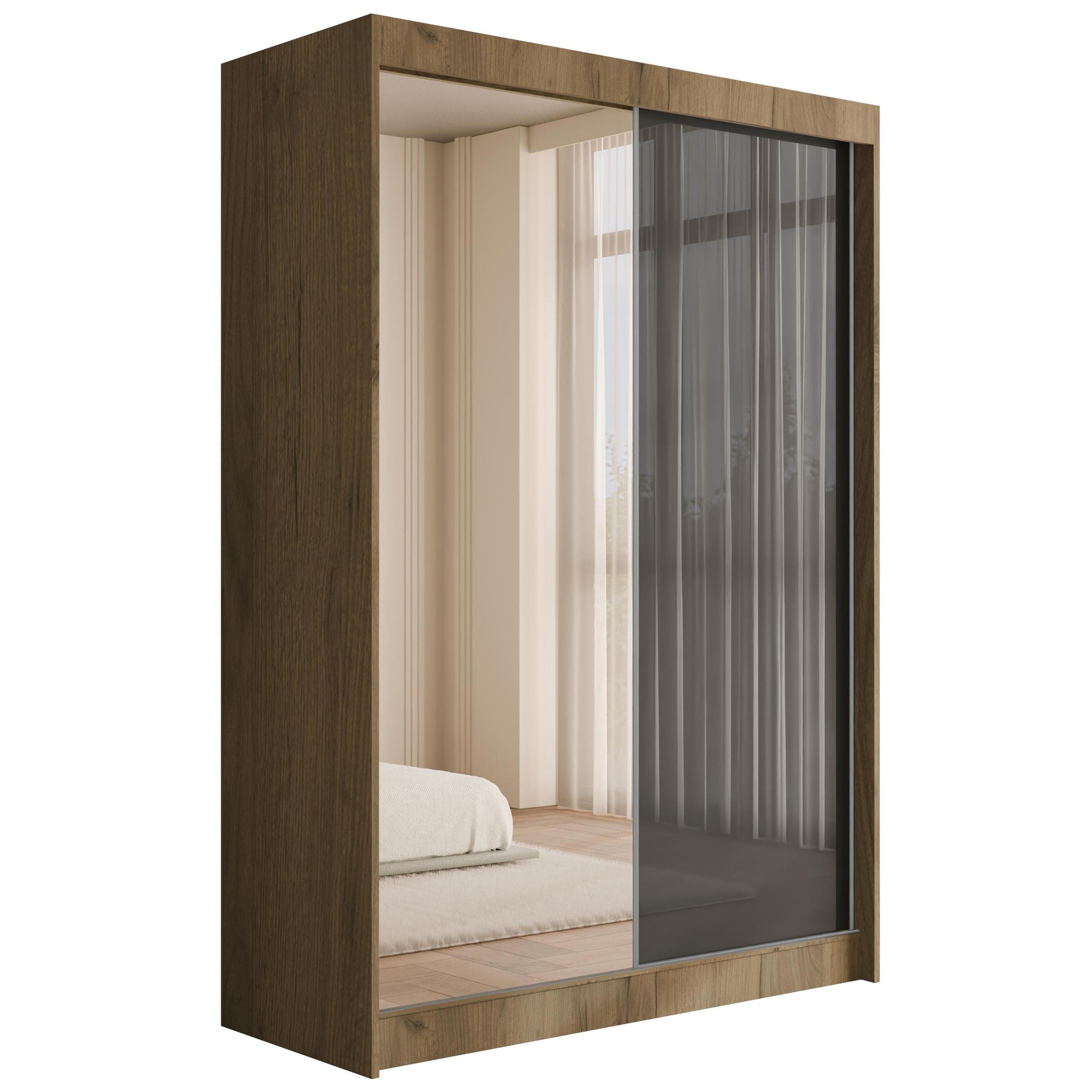 KLEIDERSCHRANK VESLI - 150 cm - Braun|Grau - Braun/Grau, Holzwerkstoff (150/215/61cm) - ALTDECOR