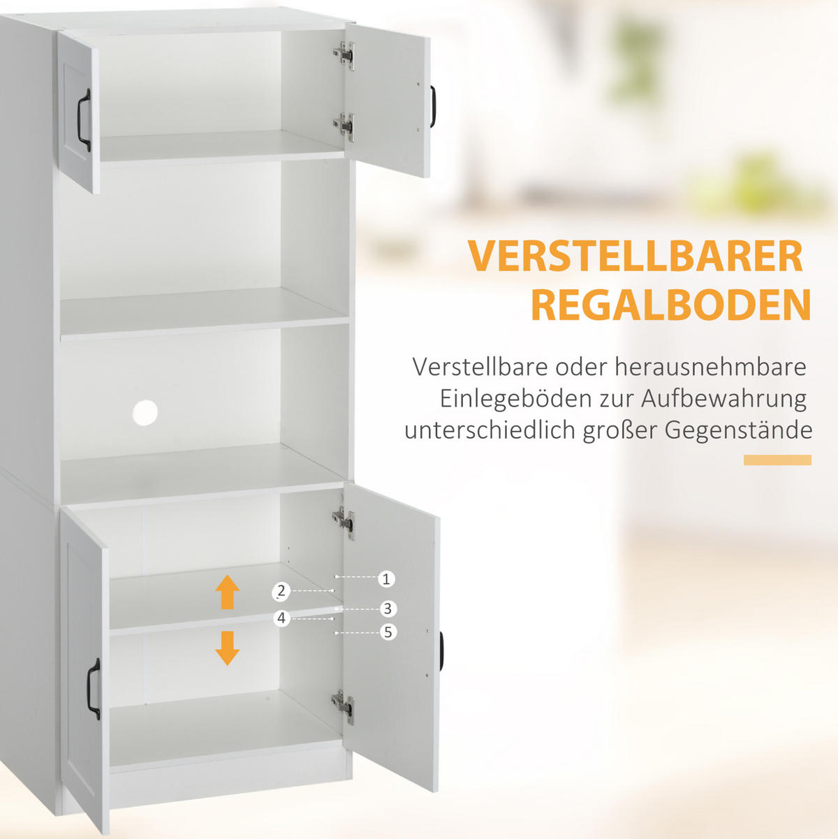 HIGHBOARD 70/170/40 cm Weiß aus MDF mit verstellbaren Einlegeböden - Weiß, Holzwerkstoff (40/170/70cm) - OKMYHOME