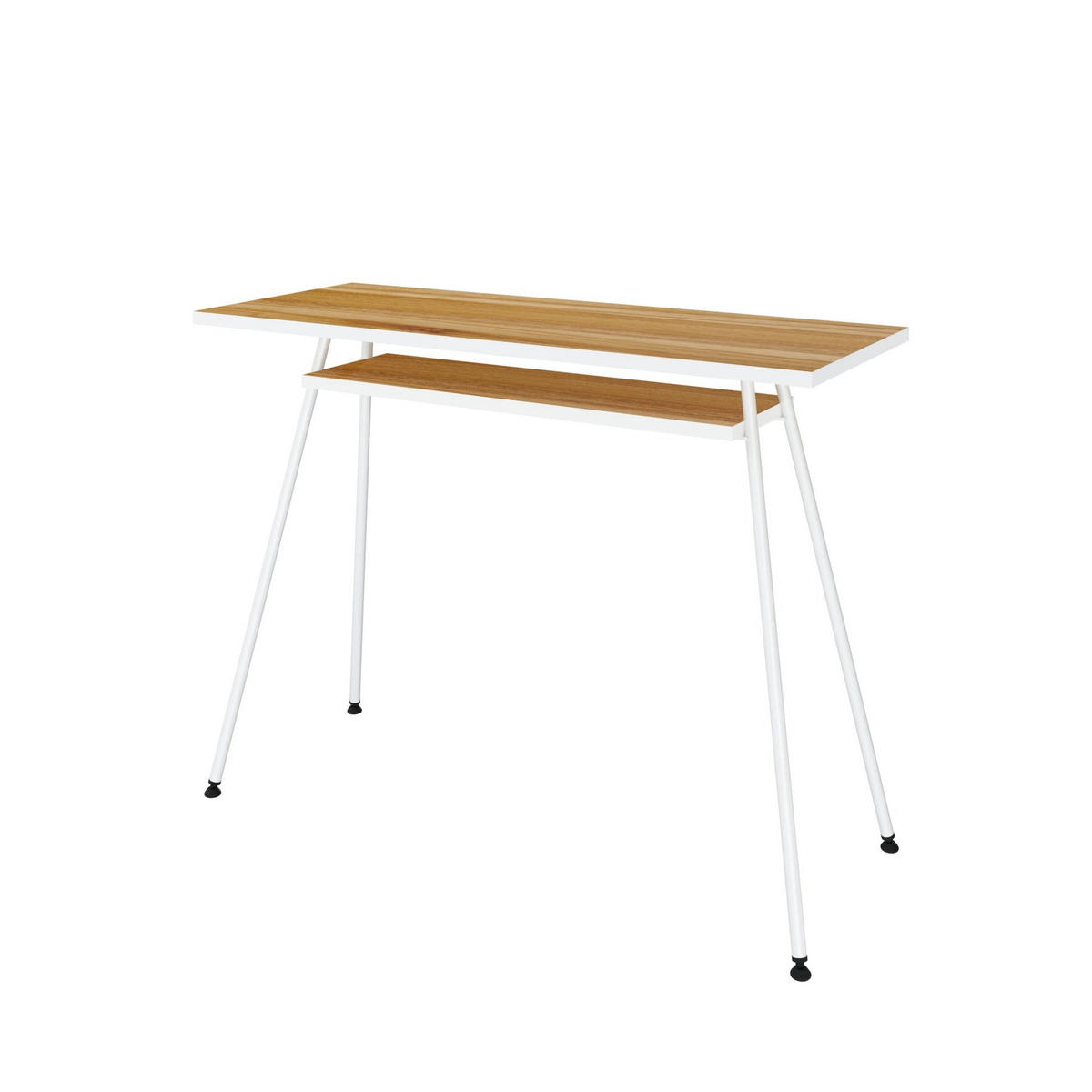 BÜROTISCH Kost Dash 100x40 cm – Walnuss Tróia mit Weiß - Weiß, Holzwerkstoff (40/100/75cm) - Letti Moderni