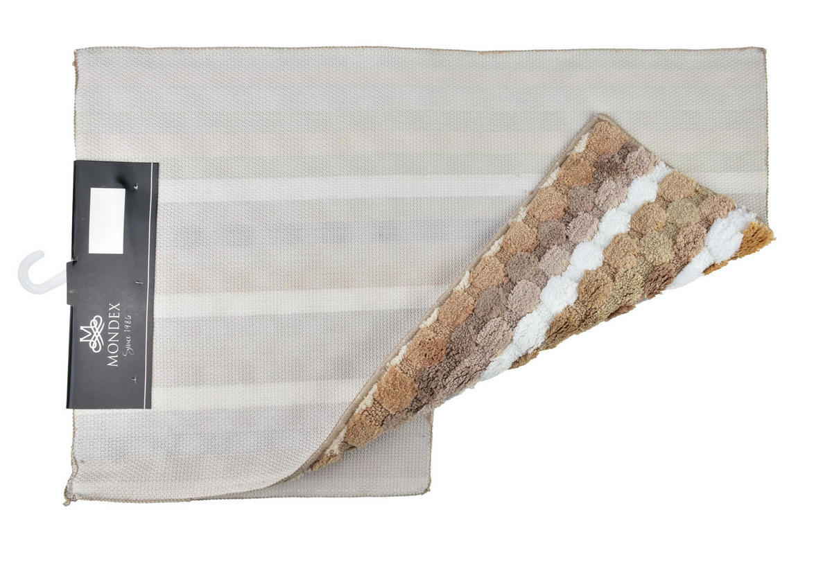 BADTEPPICH Zac Beige 90/50/2 cm Textilien - Beige, Textil (50/90cm) - Mondex