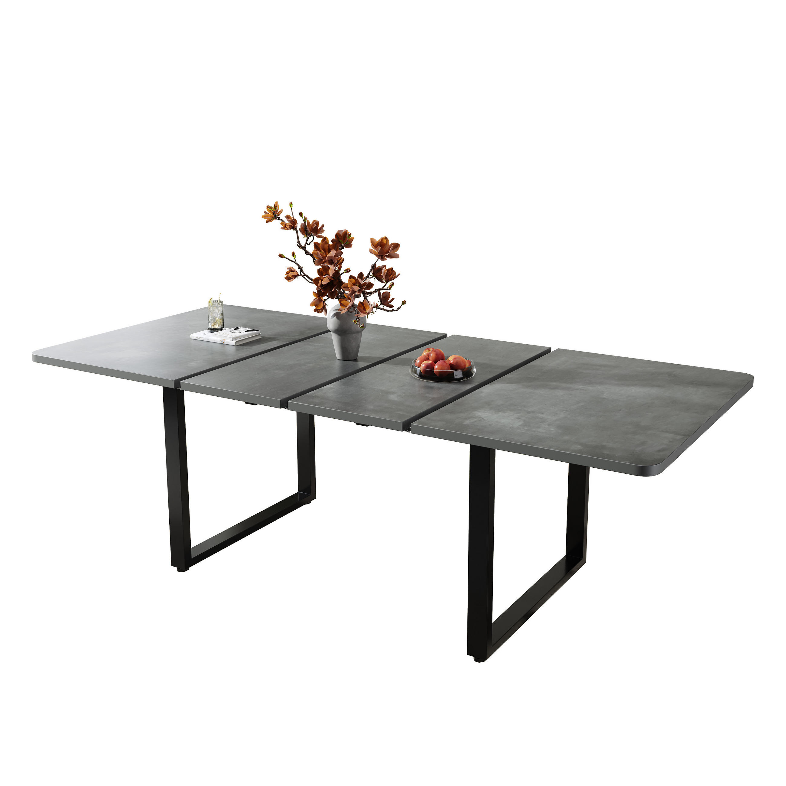 ESSTISCH Ausziehbar 3 Längen Grau Metallbeine 140-220x90cm - Grau, Holzwerkstoff (220/90/75cm) - FLIEKS