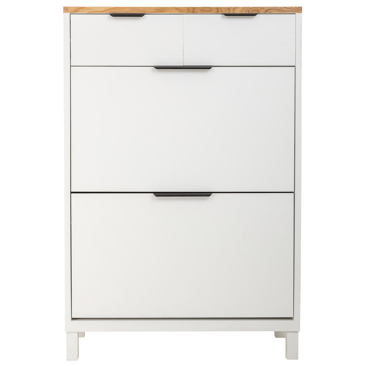 SCHUHSCHRANK aus Holz mit 2 Schubladen und 2 Türen 80x33x120 - Weiß, Holzwerkstoff (80/120/33cm) - Wanderlust