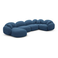 WOHNLANDSCHAFT Mirello U-Form Dunkelblau Strukturstoff - Dunkelblau, Textil (333/77/193cm)