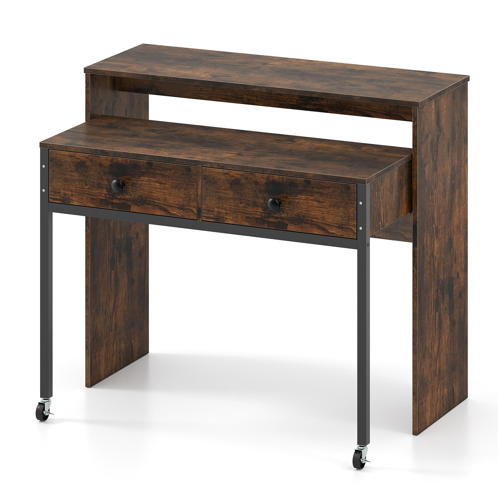 COMPUTERTISCH Braun - Braun, Holzwerkstoff (63/100/88cm) - COSTWAY