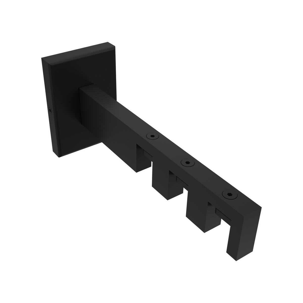 TRÄGER FÜR INNENLAUFSTANGEN 14x35 mm, Smartline 3-läufig lang, Schwarz - Schwarz, Metall (14.5/6.5/4.5cm) - INTERDECO