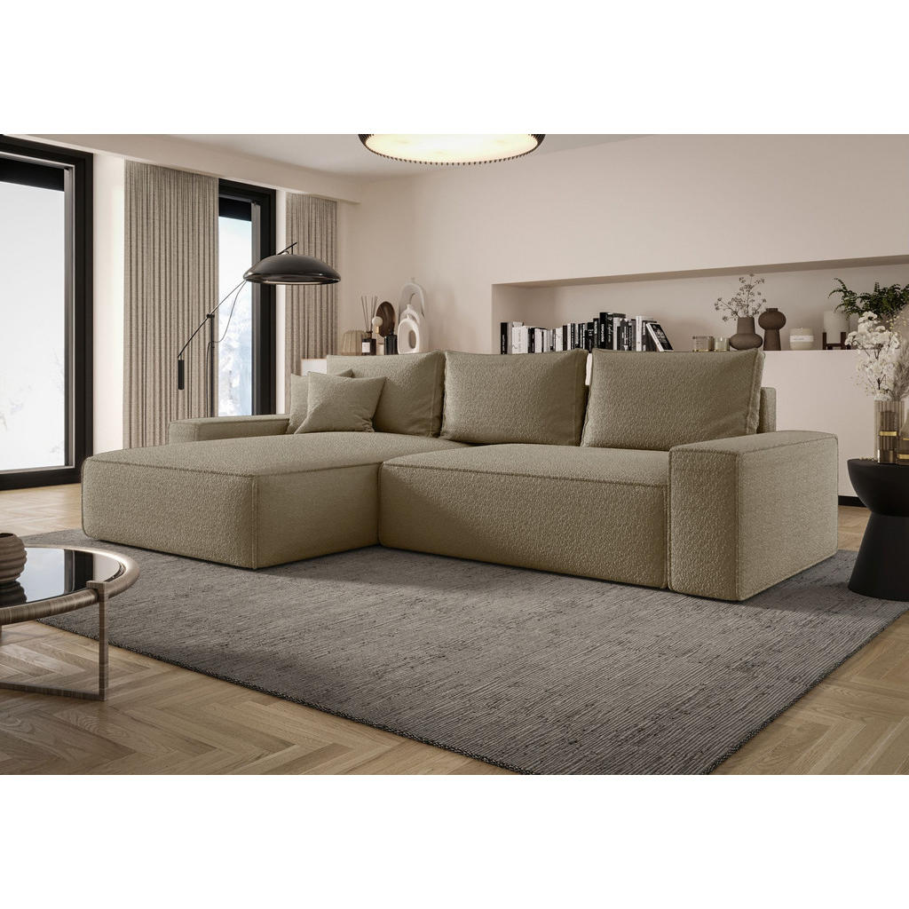 Thumbnail - Bedante Ecksofa, Hellbraun, Textil, 280x185 cm, Wohnzimmer, Sofas & Couches, Wohnlandschaften, Ecksofas