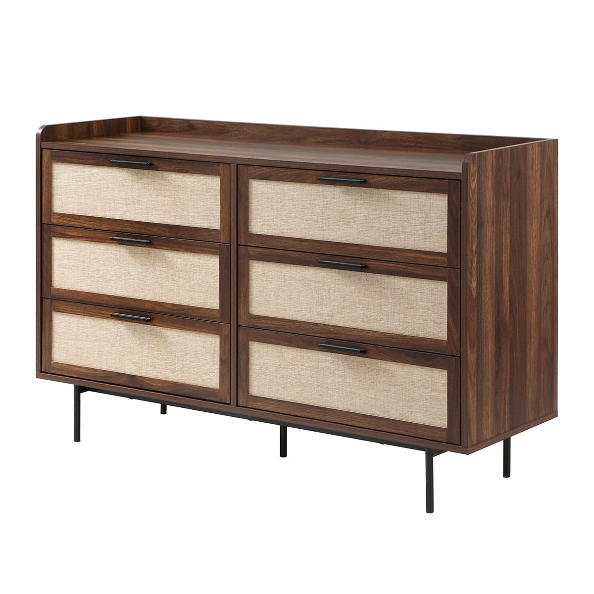 KOMMODE Nussbaumdekor, 6 Schubladen 120/79/39,5 cm - Nussbaumfarben, Holzwerkstoff (39.5/79/47.5cm) - Calicosy