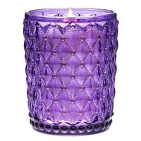 DUFTKERZE Zitrus & Lavendel Holzdocht 500g - Lila, Glas (16.7cm)
