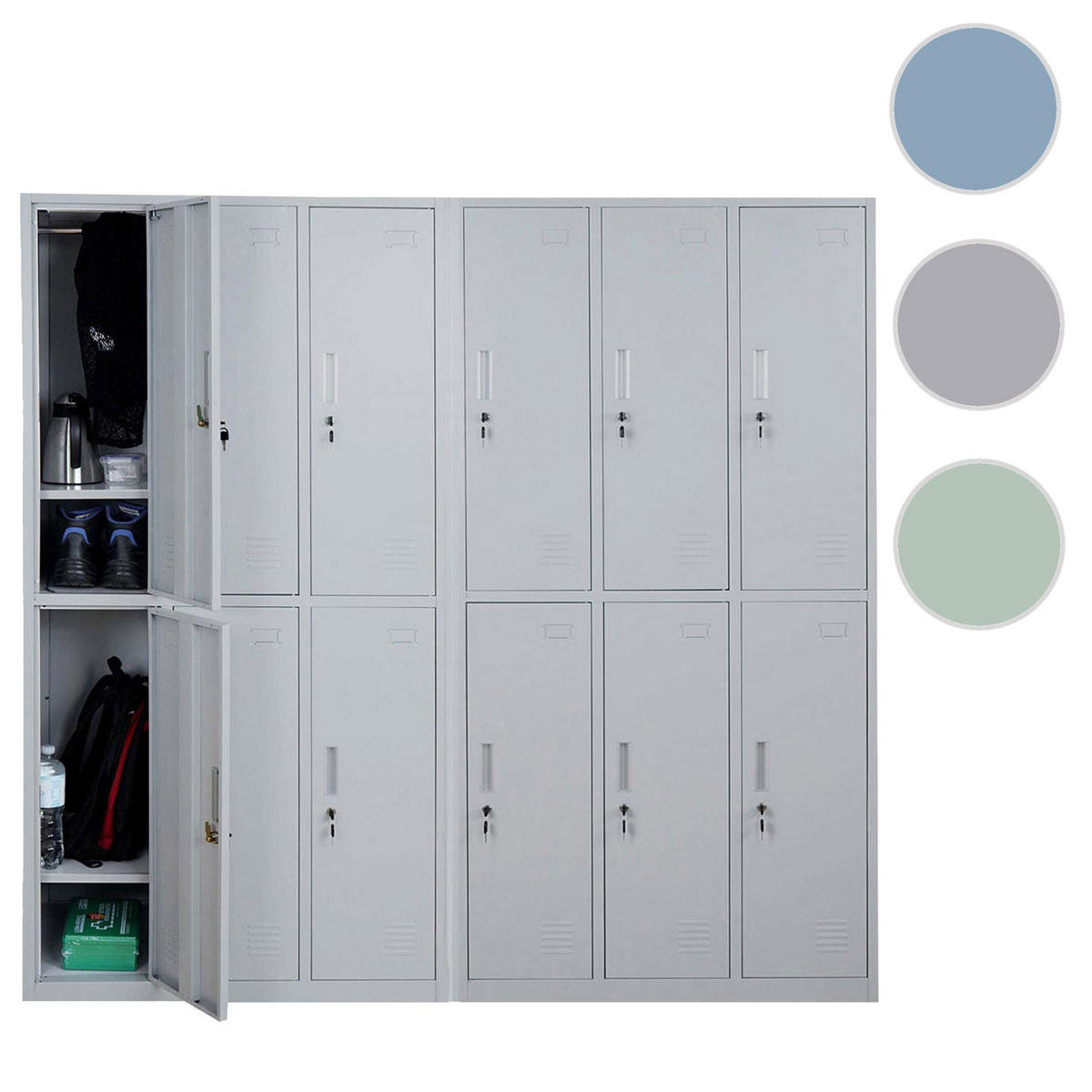 SPIND Saturn HxBxT 180x180x50cm Metall 12 Fächer Blau - Blau, Metall (180/180/50cm) - PROREGAL