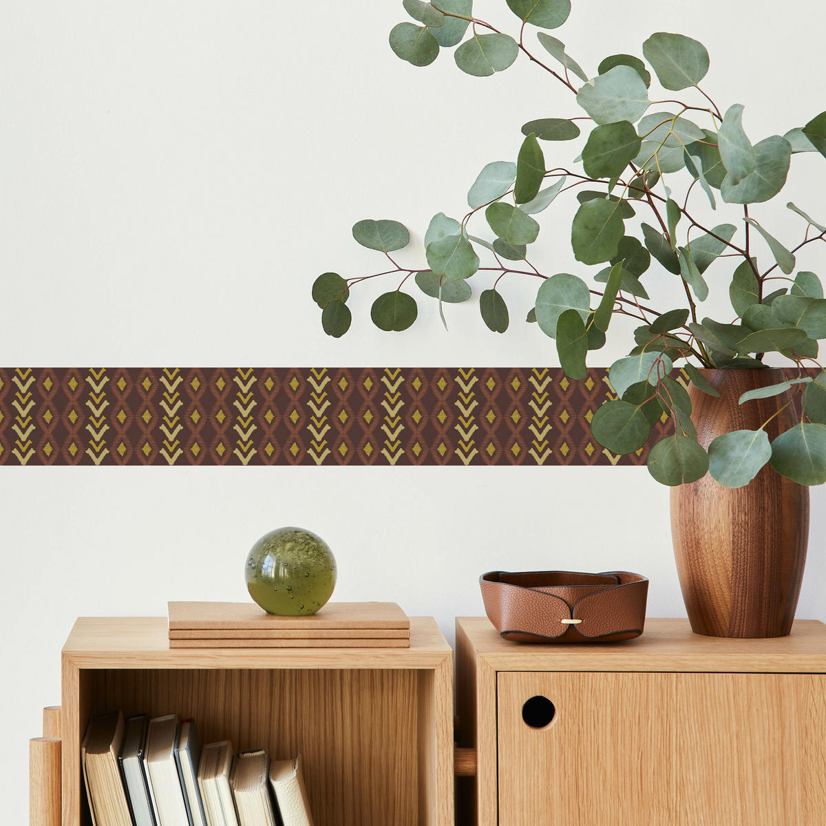 TAPETENBORDÜRE selbstklebend ETHNISCHE MUSTER Abstraktion Boho Stil - Beige/Braun, Papier (10/300/300cm) - Muralo