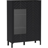 VITRINE Lume mit 2 Glastüren, 100 cm, schwarz - Schwarz, Holzwerkstoff (103/145/40.5cm) - Beautysofa