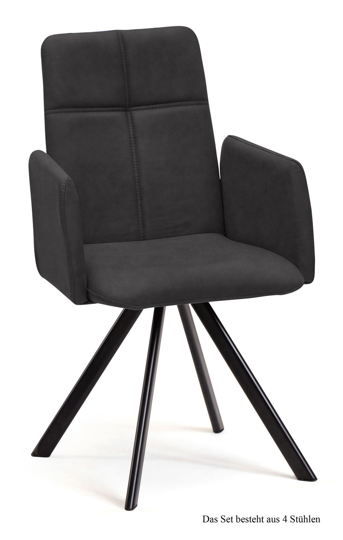 ARMLEHNSTUHL (4er-Set) Dawna 52x92x60 Schwarz/Anthrazit - Anthrazit/Schwarz, Kunststoff (60/92/52cm) - 58aufmkessel