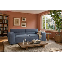 3-SITZER Umea Chenille Blau 204/106/78 cm - Dunkelgrau, Kunststoff/Textil (204/78/106cm) - foamnova