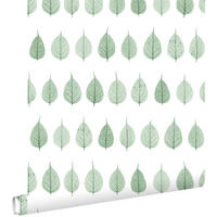 TAPETE Skelettblätter 53 cm x 10.05 m - Weiß, Papier (53/1000cm) - ESTAhome