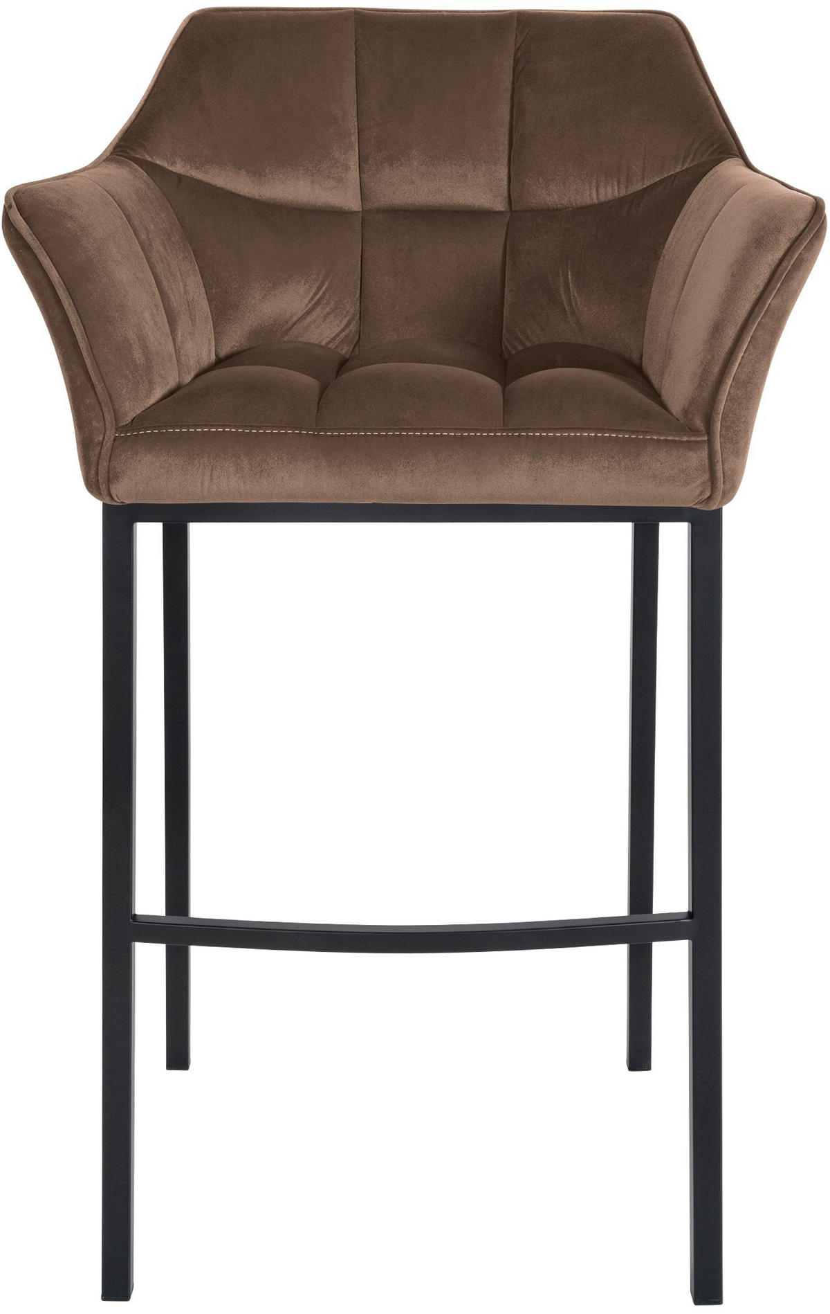 BARHOCKER 2er Set Samt Braun - Schwarz/Braun, Textil (64/110/48cm) - CLP