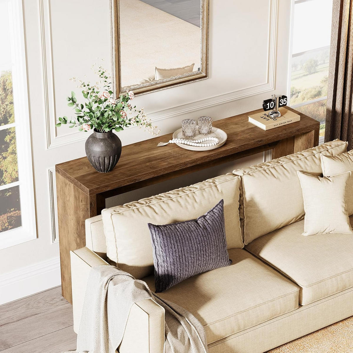 KONSOLENTISCH Holzoptik Braun 140×30 cm - Ahornfarben, Holzwerkstoff (30/140/80cm) - Quality Elegance