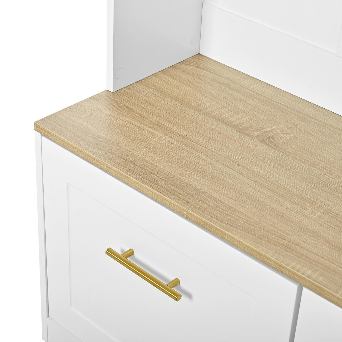 GARDEROBENSET Kompakt mit Sitzbank Natur Weiß 105x40x180cm 4 Haken - Multicolor, Holzwerkstoff (40/180/105cm) - FLIEKS