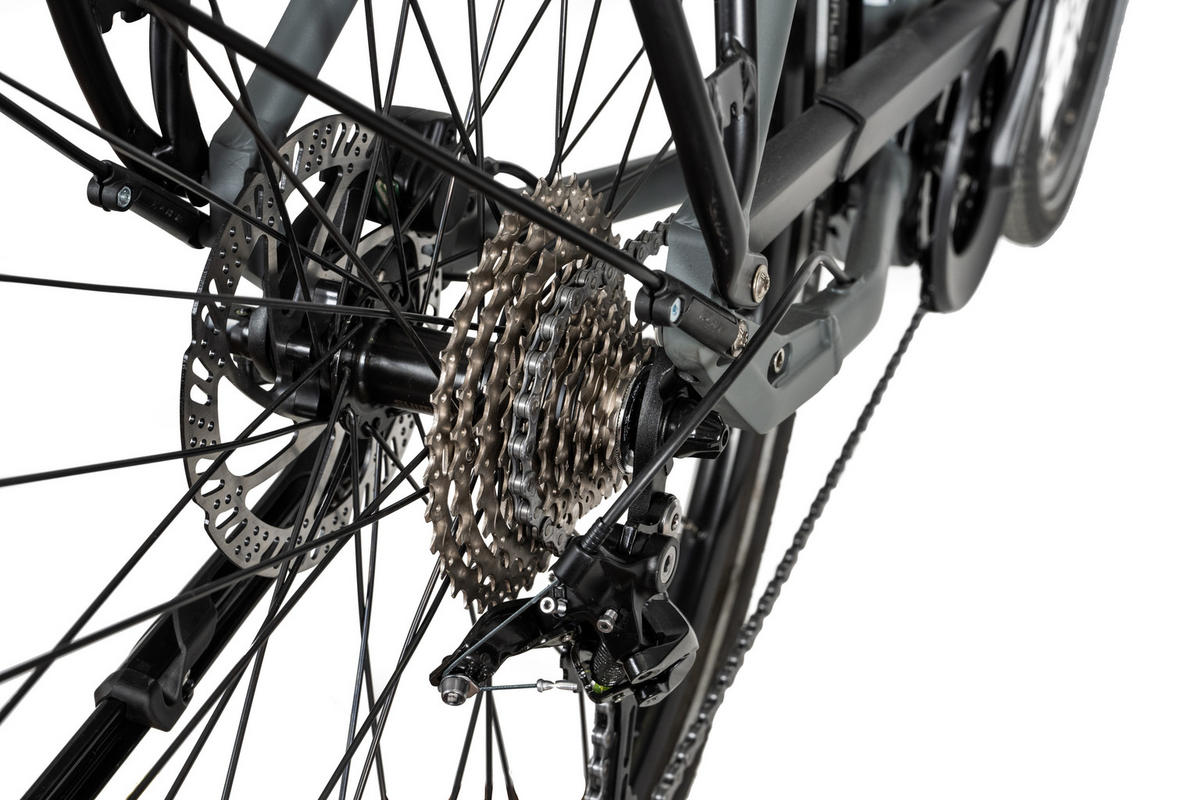 E-TREKKING 500 Gent E-Bike Grey 10 Gang 28 Zoll Gr: 53cm & 57cm - Grau, Metall (53cm) - Hawk Bikes