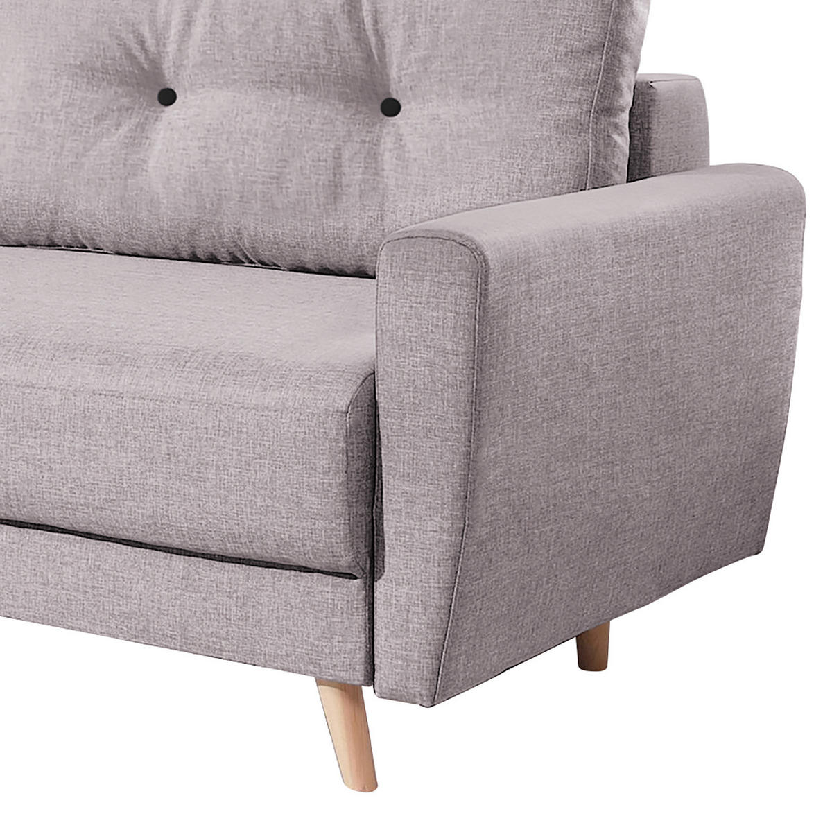 3-SITZER SOFA - Hellrosa, Textil (220/90/90cm) - home24