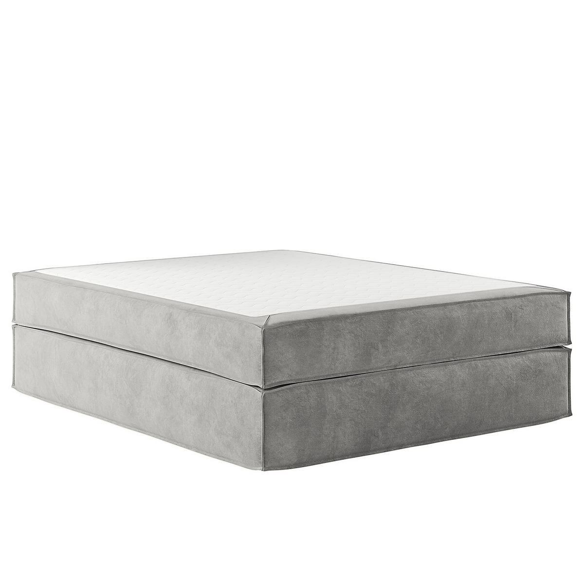 BOXSPRINGBETT - Premium - Hellgrau, Textil (140/200cm) - home24