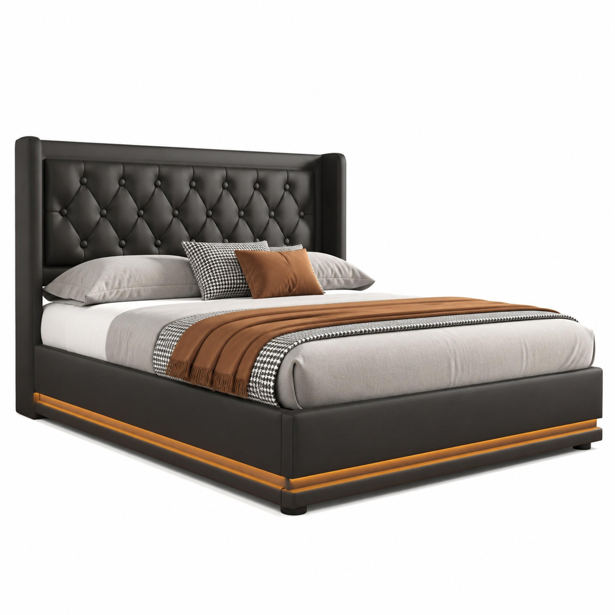 Meubliv Polsterbett Schwarz 160x200 cm