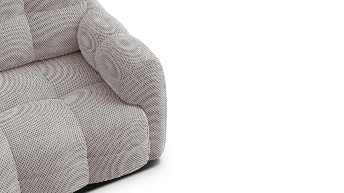 SOFA MELLOW 2-Sitzer, beige - Beige/Schwarz, Holz/Textil (153/87/98cm) - Courtois Laville