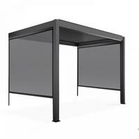 PERGOLA 3x3 m, mit 2 Markisen, Grau - Grau, Metall (281/250/296cm) - Oviala