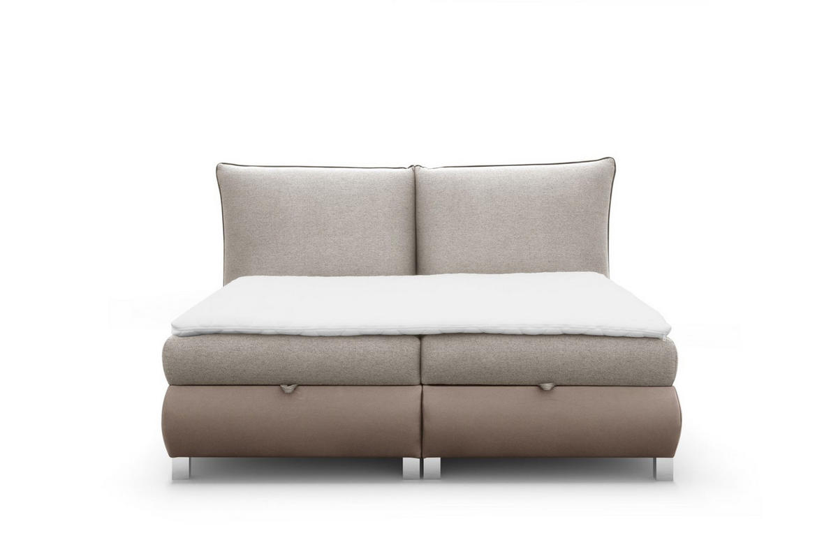 BOXBETT Valentin In Neve - Beige, Holzwerkstoff/Textil (120/200cm) - Fun Möbel