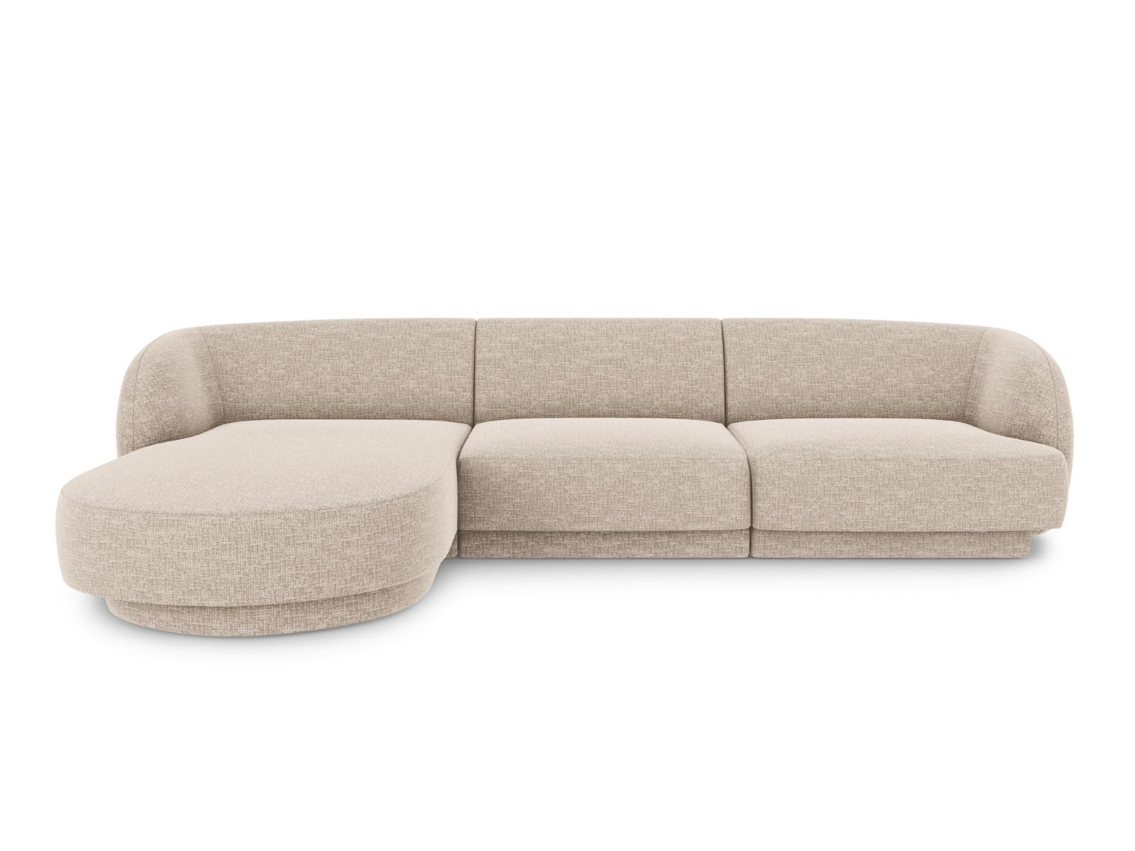 ECKSOFA links Miley aus Chenille-Stoff beige 4 Sitzplätze - Beige, Textil (156/255cm) - Micadoni
