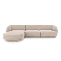 ECKSOFA links Miley aus Chenille-Stoff beige 4 Sitzplätze - Beige, Textil (156/255cm) - Micadoni