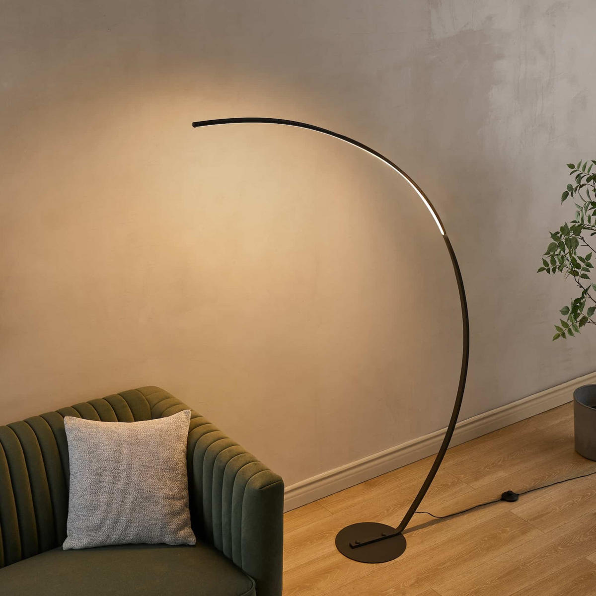 STEHLEUCHTE Thalia, Schwarz, 184cm - Schwarz, Metall (118/28/184cm) - KOSILUM