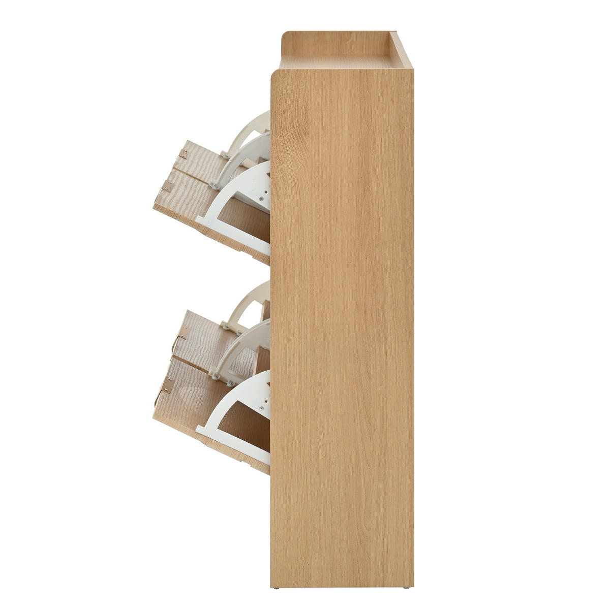 SCHUHSCHRANK mit 4 Klappfächern 105 x 24 x 90 cm MDF Natural - Braun, Holz (24/90/105cm) - Beauniv