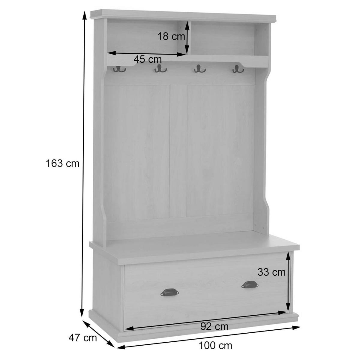 GARDEROBE Beige - Beige, Holz (100/163/47cm) - MCW