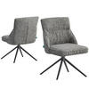 ESSZIMMERSTUHL MIRELA 2er-Set - Dunkelgrau/Schwarz, Textil/Metall (49/84/62cm) - DUBI Möbel